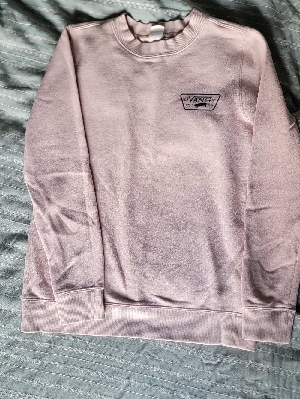 Vans Light Pink Crewneck Sweatshirt with Logo Patch